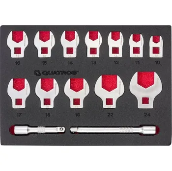 Klíč Sada klíčů 3/8" plochých typu V 10-24mm 14 ks QS50636