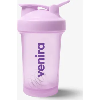 Fitness VENIRA shaker PRO s poutkem, fialový - 400 ml