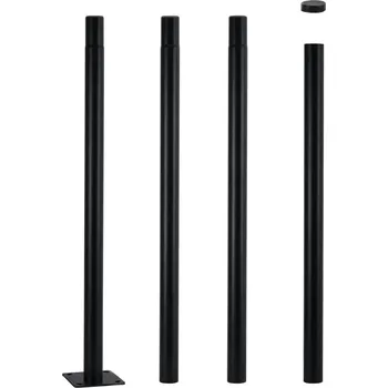 Venkovní osvětlení Brilagi - Kovová tyč pro sloup venkovního osvětlení 4 m stožár pr. 58 mm černá