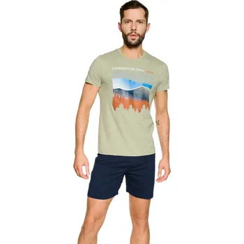 Pánské pyžamo Pánské krátké pyžamo Henderson 39725 nature XXL Zelená