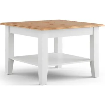 Konferenční stolek KATMANDU Malý konferenční stolek Belluno Elegante, Bílá - Přírodní borovice, masiv, rozměr 48x70x70cm