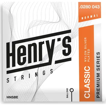 Struna pro hudební nástroj Henry’s HNSBE PREMIUM serie, BALL END, Nylon Silver