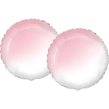 Balónek FLEXMETAL Balón fóliový - kulatý, ombré, růžovobílý, 48 cm, 2 ks