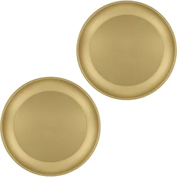 Talíř GODAN Plastový talíř zlatý 21 cm, 2 ks
