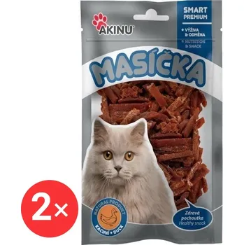 Akinu Kachní nudličky pro kočky 2 × 50 g