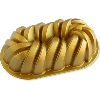 Nádoba na pečení Forma na chlebíček 75 let propletená, zlatá 1,4 l, NORDIC WARE