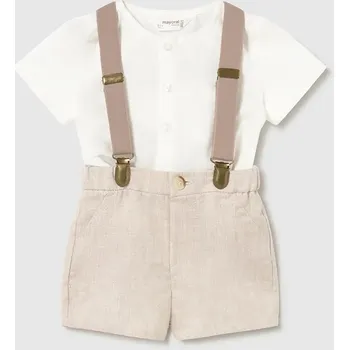 Kojenecký overall Kojenecká sada s přídavkem lnu Mayoral Newborn 1278.1K.Newborn.PPY2 béžová 12X, vel. 80