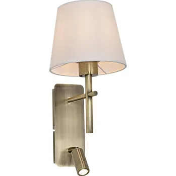 Nástěnné svítidlo Zuma Line W4106-2AB+WH-LED Nást. lampa LUNA 1xE27/40W/230V + LED/2,5W mosaz/bílá