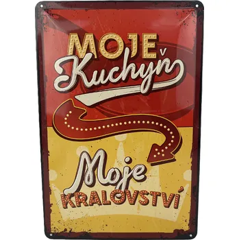 Plechová cedule Nostalgic Art Plechová cedule Moje kuchyň, moje království 20 x 30 cm