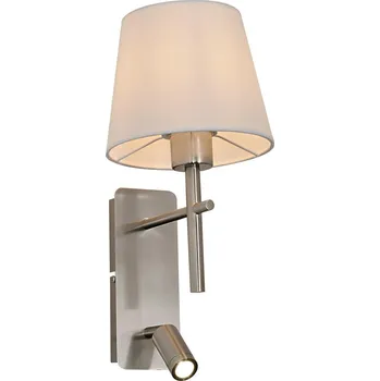 Nástěnné svítidlo Zuma Line W4106-2SN+WH-LED Nást. lampa LUNA 1xE27/40W/230V + LED/2,5W chrom/bílá