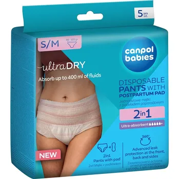 Těhotenské spodní prádlo Canpol babies Jednorázové poporodní kalhotky s vložkou 2v1 5 ks