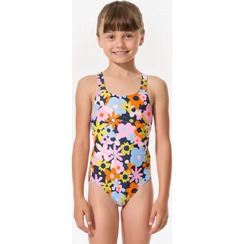 Dámské oblečení DECATHLON Dívčí jednodílné plavky Vega 7 LET MODRÁ