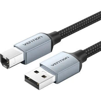 Datový kabel Vention Cotton Braided USB 2.0 A Male to B Male Printer Cable 8M Gray Aluminum Alloy Type