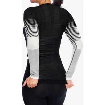 Dámské oblečení Dámská funkční mikina Smartwool Intraknit Thermal Merino BL Pattern Crew - black
