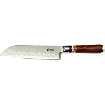 Kuchyňský nůž MaceMaker BORBONA SANTOKU SanMai Damaškový Kuchyňský nůž