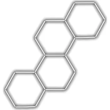 LED osvětlení Escape6 Kompletní LED hexagonové svítidlo bílé 6500 K, rozměr 4 elementy 166 × 288 cm