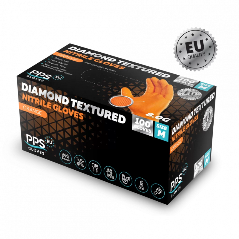 Jednorázové ochranné nitrilové rukavice PPS Diamond Grip (100ks/balení) 4