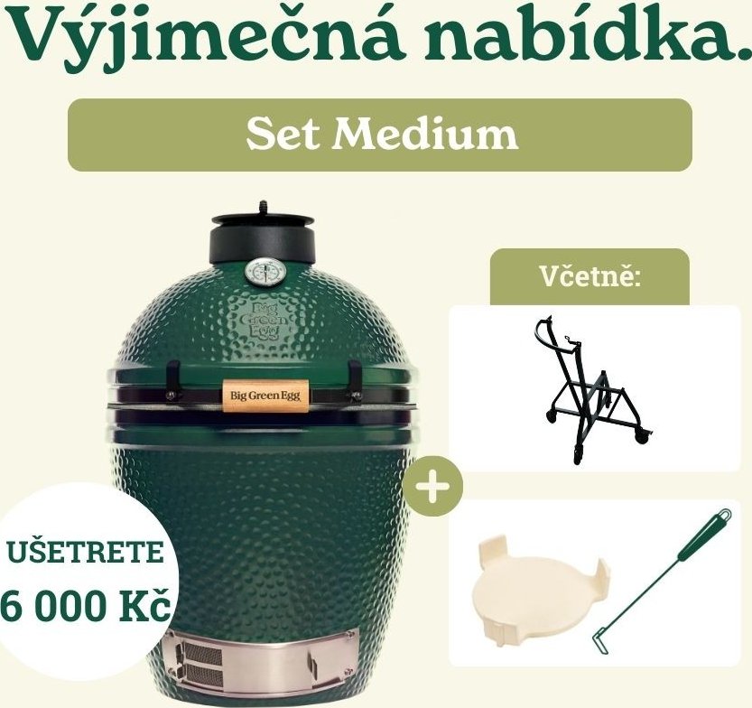 Keramický gril Big Green Egg MEDIUM ve stojanu