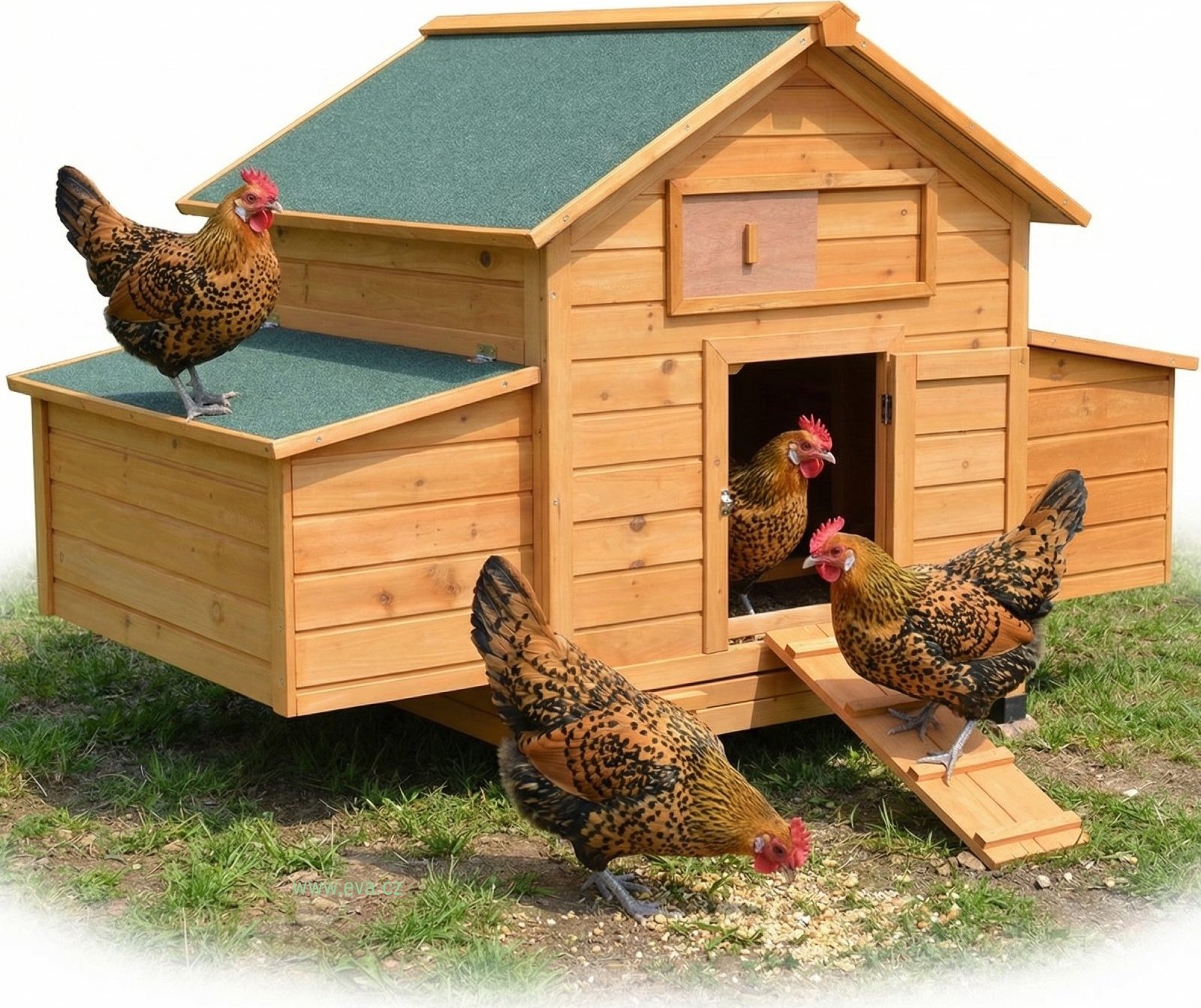 Kurník pro slepice se střechou 150 x 100 x 96 cm