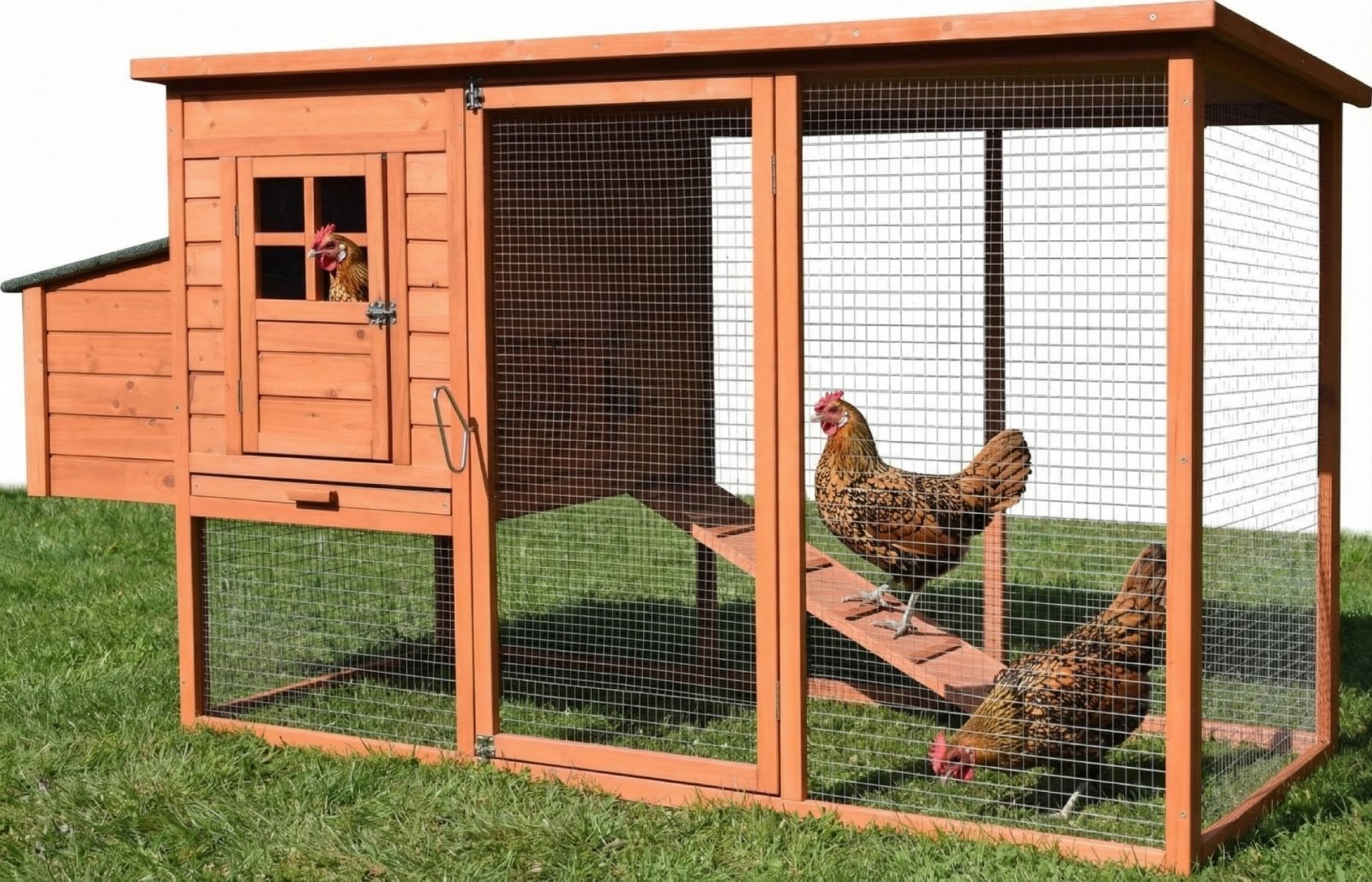 Kurník pro slepice se střechou 200 x 75,5 x 103 cm