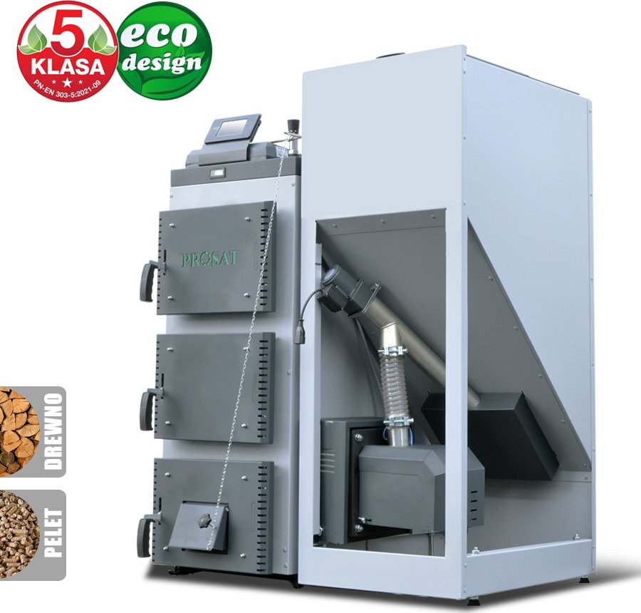 Prosat Feniks Hybrid Duo 20 kW – nejprodávanější kombinovaný kotel pelety + dřevo