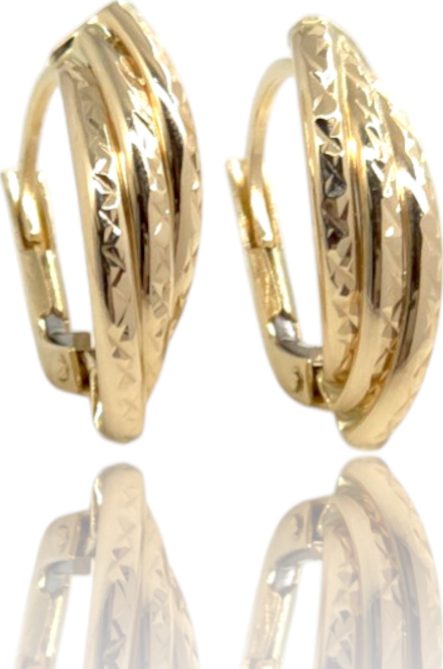 Zlaté náušnice - spojené obloučky, 2,40 g, Au 585