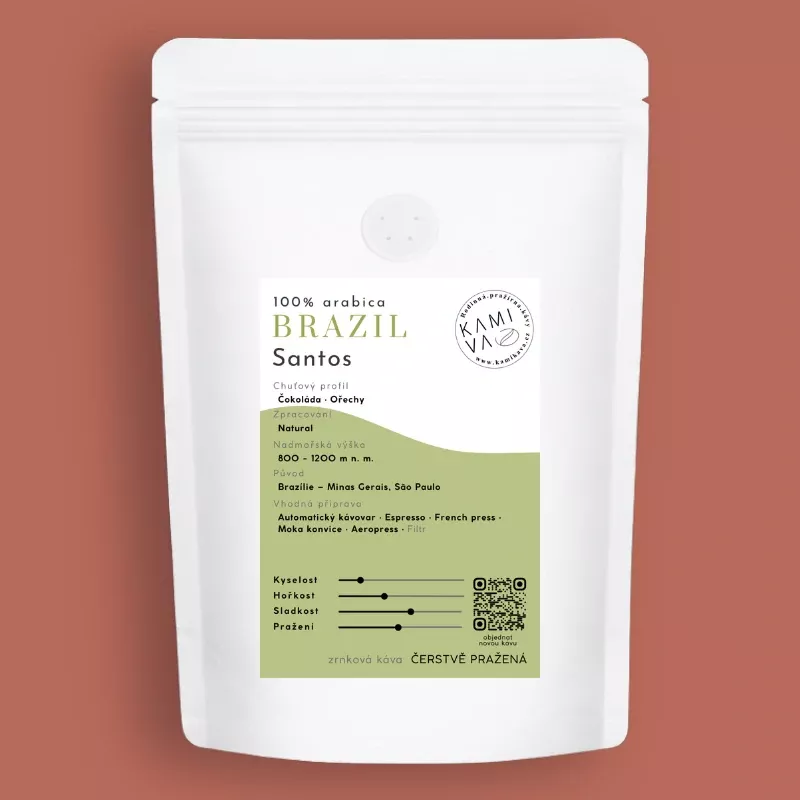 Kamikava Brazil Santos 250 g – zrnková káva 100% arabika