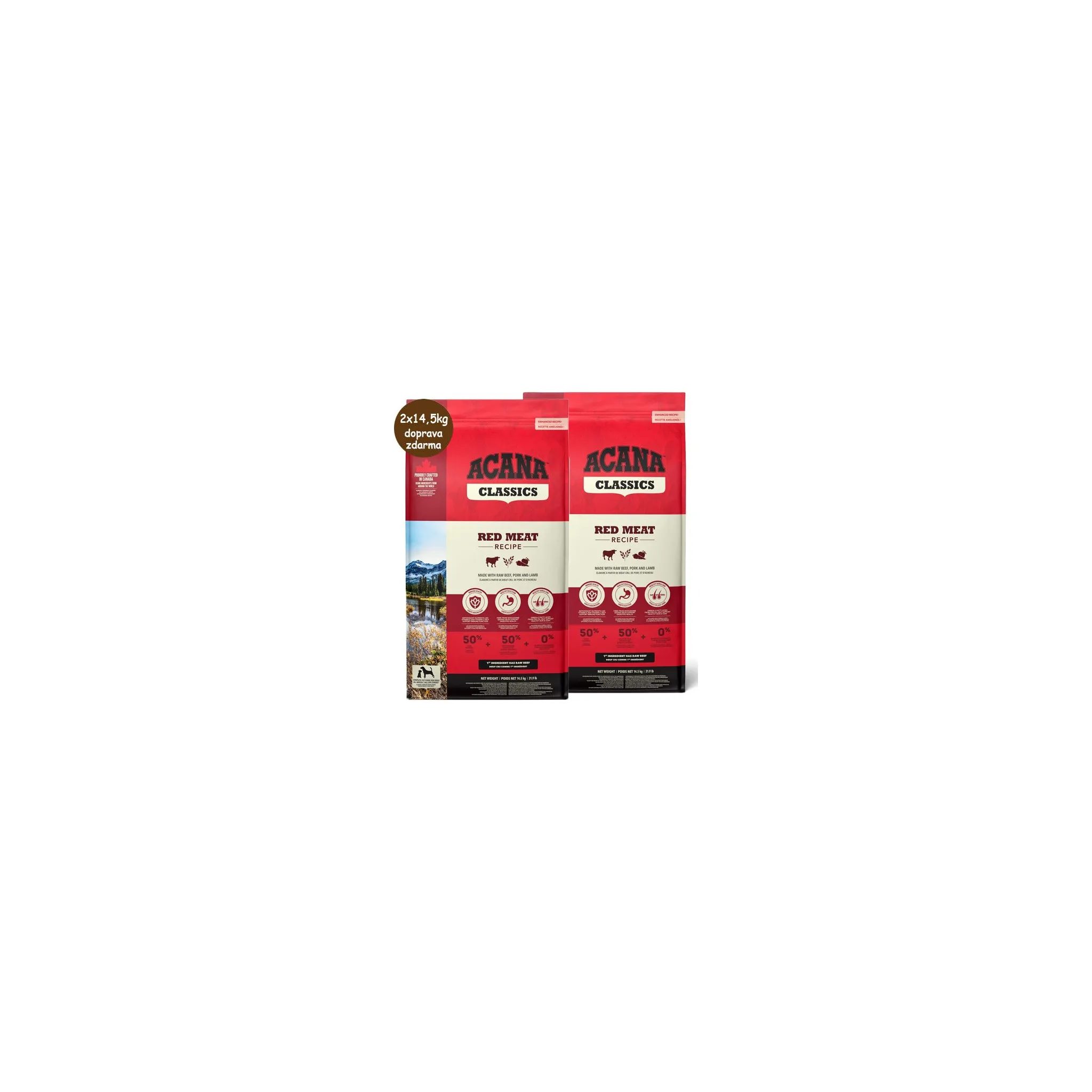 Fotografie 1 - Krmivo pro psa Acana Classics Dog Red Meat Recipe Beef/Lamb/Pork 2x 14,5 kg