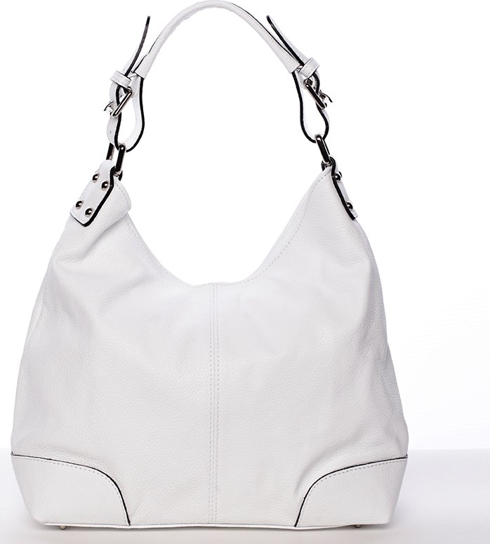 Kožená kabelka do ruky i přes rameno Lucia, bílá