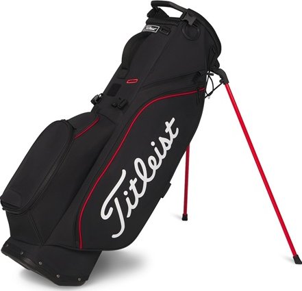 TITLEIST Players 4 stand bag černo-červený + Golfová samolepka černá