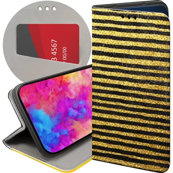 Pouzdro na mobilní telefon Flipové pouzdro Hello Case pro Samsung Galaxy J3 2017 zlaté