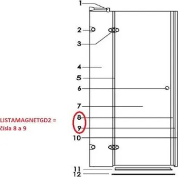 Anima Náhradní díl Glass LISTAMAGNETTGD2