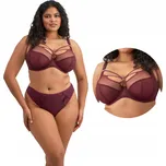 Elomi Sachi podprsenka s měkkými košíčky a hlubokým výstřihem s ozdobnými pásky, barva cabernet, velikost 80G (UK 36F)