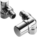 Zehnder SET G úhlový ventil a šroubení pro zpátečku1/2", rohový, pravý, nerez ocel