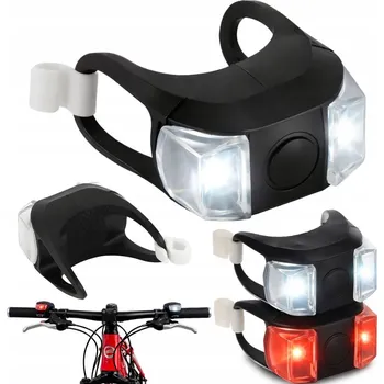 Cyklosvítilna Silikonové LED světlo na kolo přední / zadní 2ks