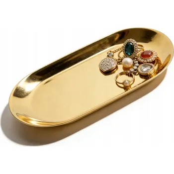 Oválný Servírovací Podnos Nerezová Ocel Zlatý