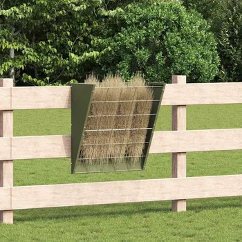 Chov hospodářského zvířete vidaXL Závěsný krmítko na seno Olivově zelená 61 x 33 x 66 cm [874634]