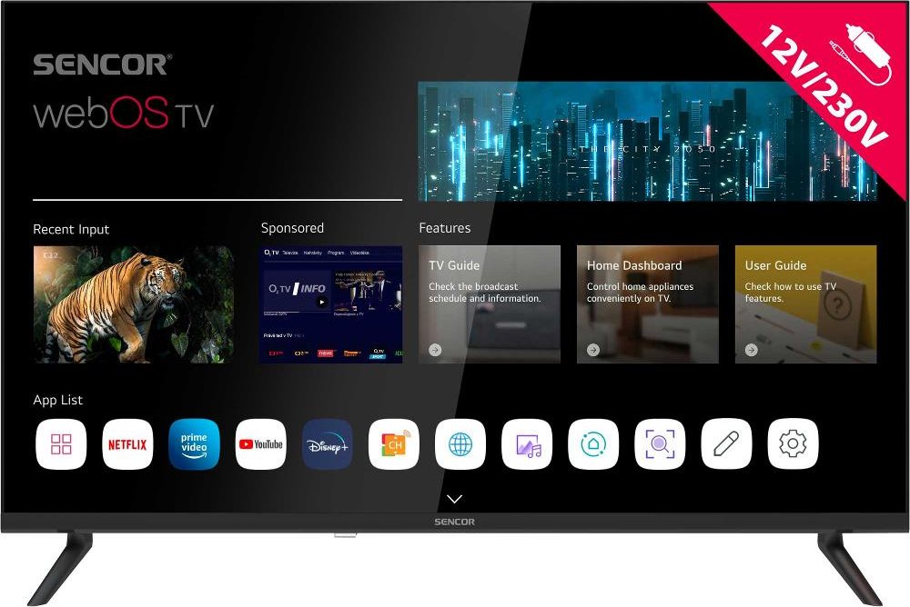 Sencor SLE 32S830MB WEBOS SMART TV 12V - LED televize