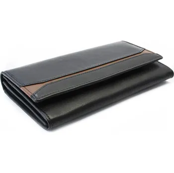 Peněženka Dámská kožená peněženka s klopnou Arwel 2407 - černá-hnědá