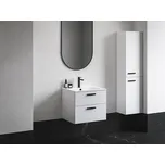 Ravak Chrome II skříňka pod umyvadlo SD, 70x49x50 cm, madla černá, korpus bílá lesk, zásuvky bílá lesk (X000001745)