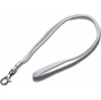 Klíčenka na krk s karabinou Promex 1 cm - bílá