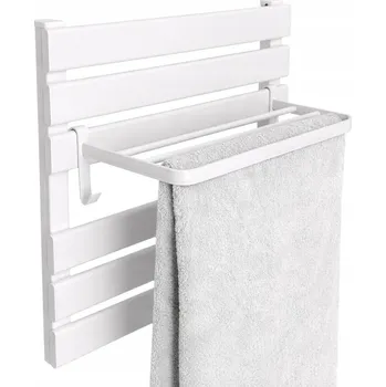 Věšák Tyč s háčky ZENbliss bílá kovová bez vrtání, 4 háčky