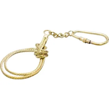 Mosazný přívěsek na klíče s dvojitým uzlem - zlatý