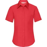 Košile dámská Fruit of the Loom Lady-Fit Short Sleeve Poplin Shirt - červená, 3XL