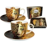 Carmani® Šálek s podšálkem 250 ml ve stylu Gustava Klimta - Zlaté slzy - sada 2 ks