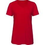Triko dámské B&C s V výstřihem V Triblend/women - červené, XXL