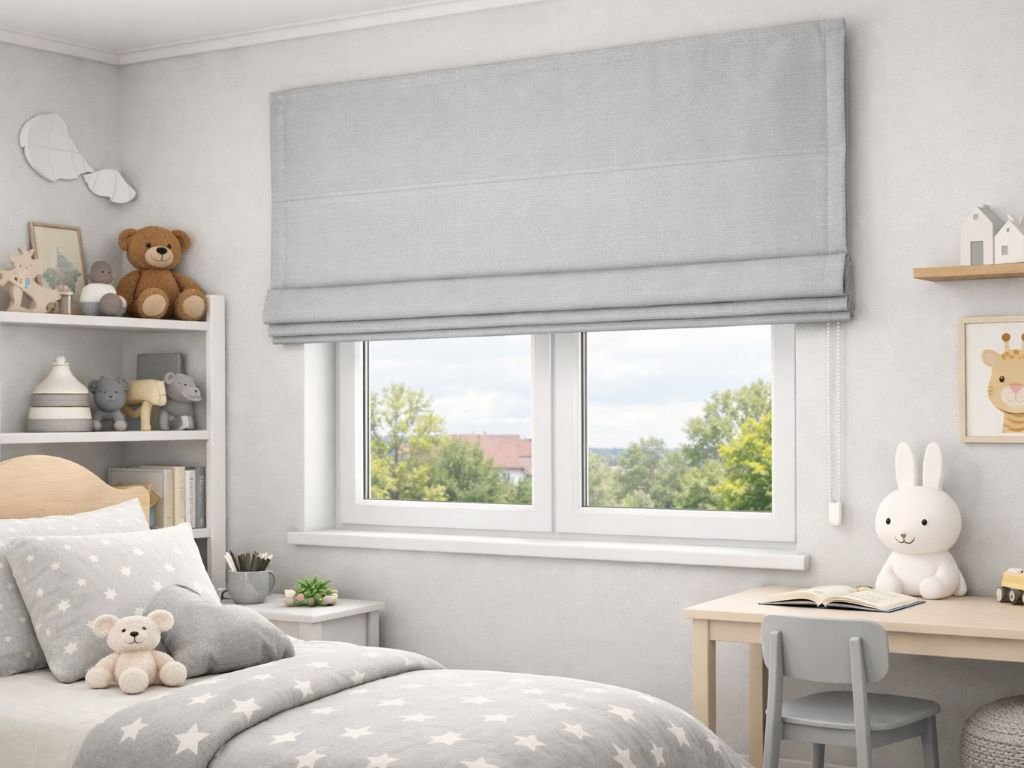 ZEBRA-SHOP ROLETA ŘÍMSKÁ OP2960 / SVĚTLE ŠEDÁ Výška: 235, Šířka: 90, Strana ovládání: vlevo