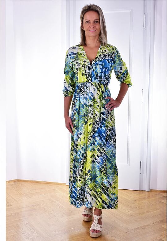 Dámské letní šaty VALENTINAS Green Multicolor velikost XXL