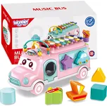 Woopie Auto vkládačka s xylofónem růžové