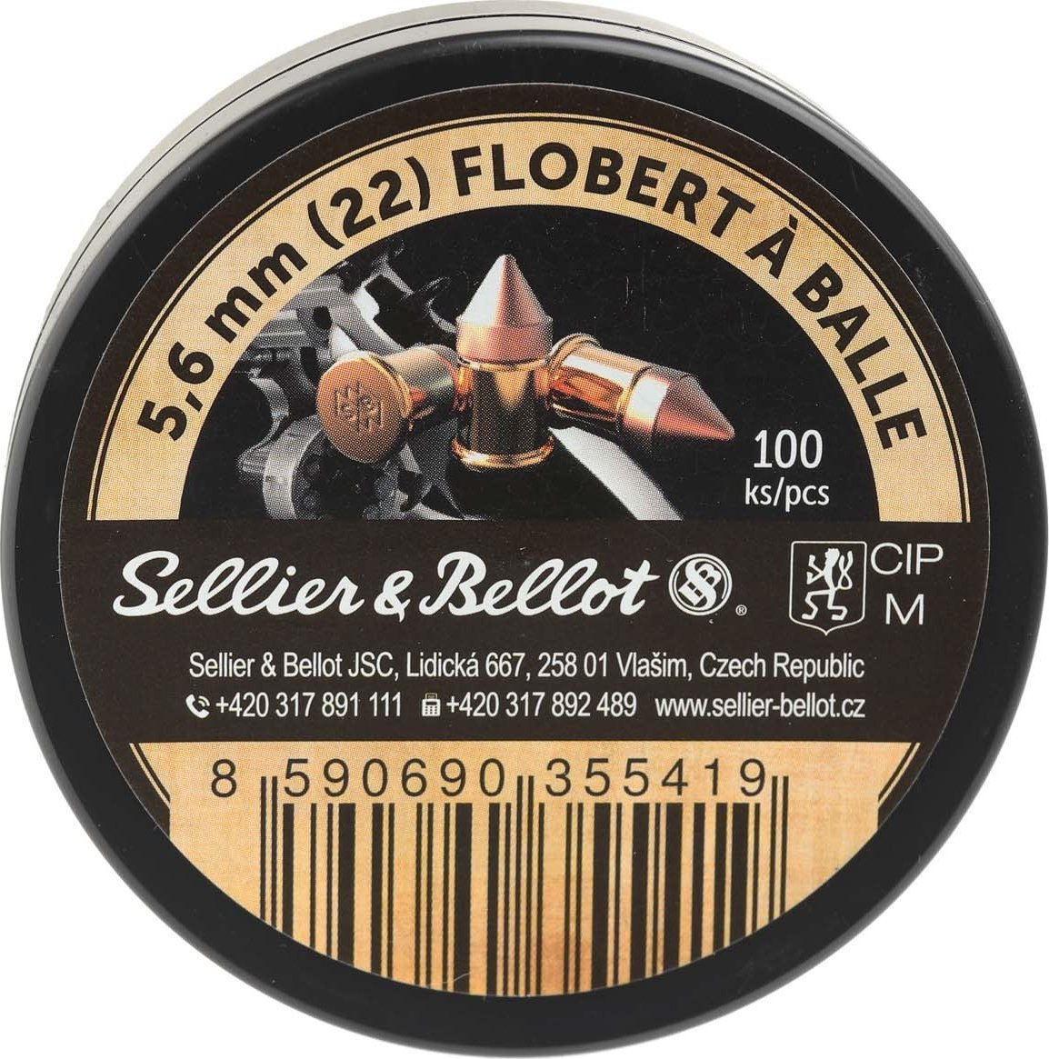 Náboje Flobert 22 cal.6mm špička, 100ks